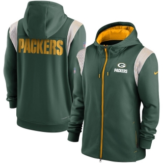 Green Bay Packers NFL Performance Sideline Lockup Full-Zip Hoodies 124680