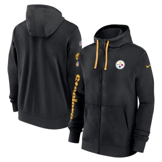 Pittsburgh Steelers NFL Sideline Club Full-Zip Hoodies 124931