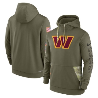 Washington Redskins NFL Olive Salute to Service Sideline Therma Pullover Hoodies 125017