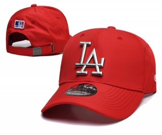 Los Angeles Dodgers MLB Metal Logo Curved Strapback Hats 125218