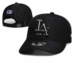 Los Angeles Dodgers MLB Metal Logo Curved Strapback Hats 125220