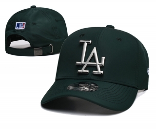 Los Angeles Dodgers MLB Metal Logo Curved Strapback Hats 125222