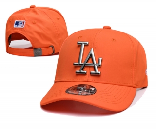 Los Angeles Dodgers MLB Metal Logo Curved Strapback Hats 125223