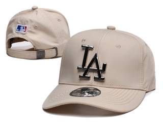 Los Angeles Dodgers MLB Metal Logo Curved Strapback Hats 125224