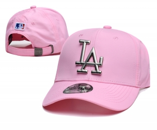 Los Angeles Dodgers MLB Metal Logo Curved Strapback Hats 125225