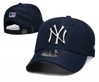 New York Yankees MLB Metal Logo Curved Strapback Hats 125232
