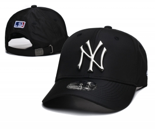 New York Yankees MLB Metal Logo Curved Strapback Hats 125233