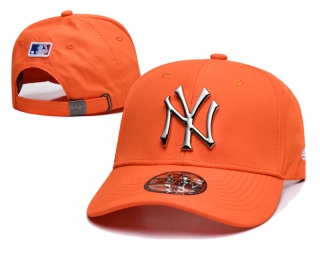 New York Yankees MLB Metal Logo Curved Strapback Hats 125236