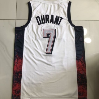 Brooklyn Nets #7 Durant USA 2024 Olympics Authentic White Jersey 125377