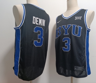 BYU Cougars #3 Egor Demin Black Basketball Jersey 125378