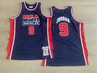 Chicago Bulls #9 Jordan USA 1992 Authentic Blue Jersey 125394