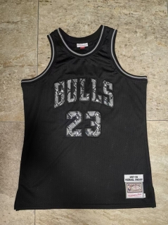 Chicago Bulls #23 Michael Jordan 1997-98 NBA Leather Snakeskin Authentic Jersey 125393
