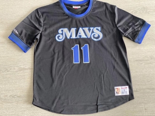 Dallas Mavericks #11 Irving M&N NBA Authentic Black Sleeve Jersey 125407