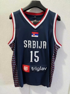 Dallas Mavericks #15 Jokic 2024 Serbia Team Black Stitched Jersey 125408