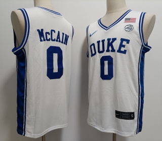 Duke #0 McCAIN NCAA White Jersey 125421