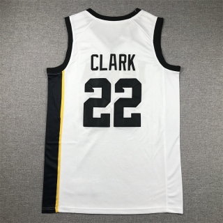 Iowa Hawkeyes #22 Clark NCAA White Stitched Jersey 125445