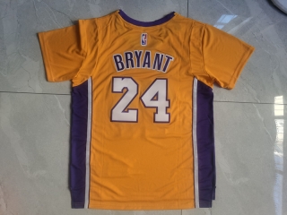Los Angeles Lakers #24 Bryant NBA Yellow Sleeve Jersey 125460