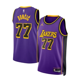 Los Angeles Lakers #77 Doncic 23-24 NBA Statement Purple Jersey 125470
