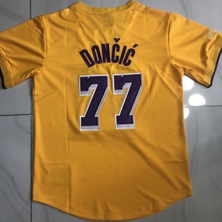 Los Angeles Lakers #77 Doncic NBA Authentic Purple Sleeve Jersey(XS-XXL) 125472