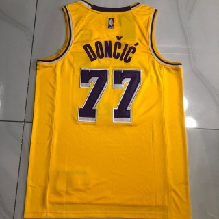 Los Angeles Lakers #77 Doncic NBA Authentic Yellow Jersey(XS-XXL) 125475
