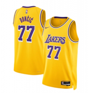 Los Angeles Lakers #77 Doncic NBA Yellow Jersey 125477