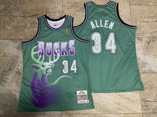 Milwaukee Bucks #34 Ray Allen 1996-97 NBA Authentic Green Jersey 125498