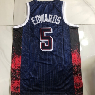 Minnesota Timberwolves #5 Edwards USA 2024 Olympics Authentic Blue Jersey 125505