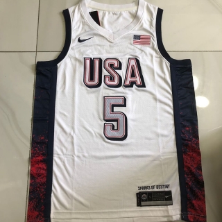 Minnesota Timberwolves #5 Edwards USA 2024 Olympics Authentic White Jersey 125506