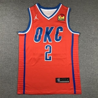 Oklahoma City Thunder #2 Gilgeous-Alexander 24-25 NBA Statement Orange Stitched Jersey 125517