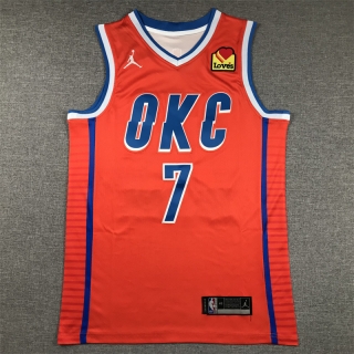 Oklahoma City Thunder #7 Holmgren 24-25 NBA Statement Orange Stitched Jersey 125518