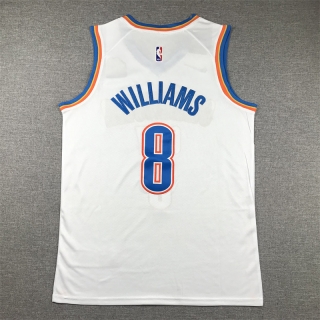Oklahoma City Thunder #8 Williams 23-24 NBA White Stitched Jersey 125521