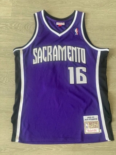 Sacramento Kings #16 Peja Stojakovic 2002-03 NBA Authentic Purple Jersey 125539