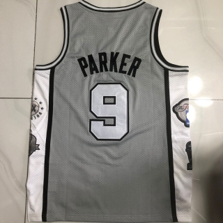 San Antonio Spurs #9 Tony Parker Hall of Fame NBA Authentic Grey Jersey 125544
