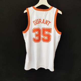 Texas #35 Durant NCAA White Heat Pressed Jersey 125545