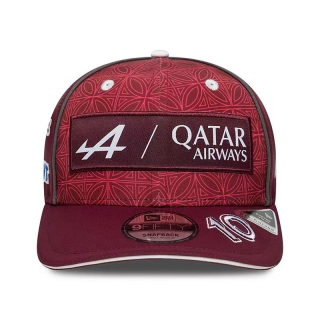 Alpine F1 Racing x Qatar Airways Esteban Ocon Dark Red Snapback Hats 125739