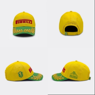 Pirelli F1 2025 Brazil GP Special Edition Yellow and Green Podium Curved Adjustable Caps 128131