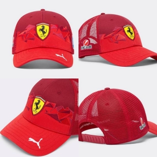 PUMA Scuderia Ferrari F1 Team Las Vegas Grand Prix Special Edition Curved Mesh Snapback Hats 128598