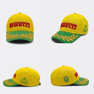 Pirelli F1 2025 Brazil GP Special Edition Yellow and Green Podium Curved Adjustable Caps 128131