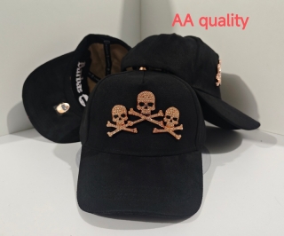 Barbas Hats Prominent Rose Gold Skull Embellishments Curved Snapback Hats 129245