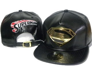 Superman Cartoon Snapback Hats Metal Logo Flat Brim 01366