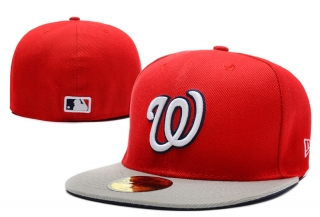 Washington Nationals MLB 59FIFTY Fitted Hats Flat Brim 10857