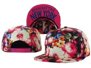Manhattan NEW YORK Floral Snapback Hats Flat Brim 12455