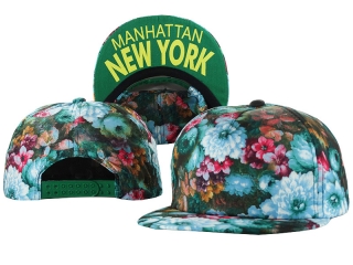 Manhattan NEW YORK Floral Snapback Hats Flat Brim 12457