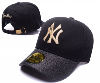 MLB New York Yankees Sequin Peaked Curved Snapback Caps 45743