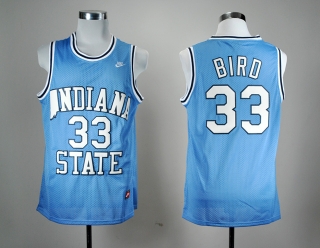 Indiana State Sycamores Larry Bird 33 Blue NCAA Basketball Jersey