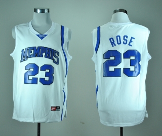 Memphis Tigers Derrick Rose #23 White NCAA Basketball Jersey