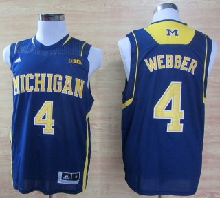 Michigan Wolverines Chirs Webber #4 Navy NCAA Basketball Jersey