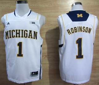 Michigan Wolverines Glenn Robinson III #1 White NCAA Basketball Jersey