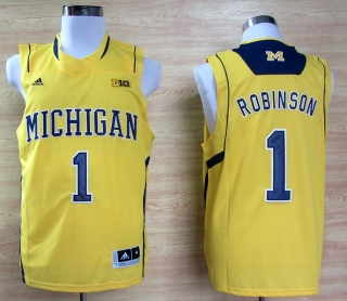 Michigan Wolverines Glenn Robinson III #1 Yellow NCAA Basketball Jersey
