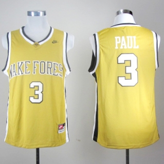 Wake Forest Demon Deacons Chris Paul #3 Golden NCAA Basketball Jersey